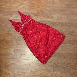 Vintage Vibe Valentine 1970s Red Sequin Dress Adriana Papell NWT
